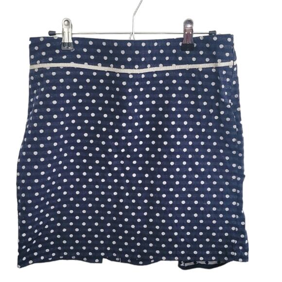 Size 4 Max Studio navy blue & white polka dot pencil skirt, excellent condition - Picture 1 of 3